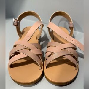 Girls Pink Strappy Sandals